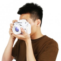 Maqueta de Cámara Fotografíca Nikon Color Blanco