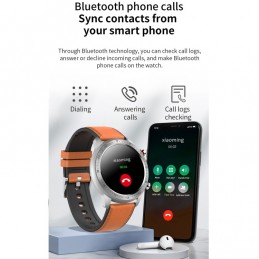 Reloj Inteligente Impermeable para Hombre con Correa de Metal