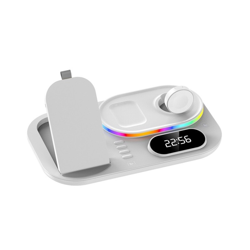 Cargador inalámbrico 3 en 1 Luz de atmósfera RGB de carga rápida