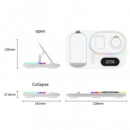Cargador inalámbrico 3 en 1 Luz de atmósfera RGB de carga rápida