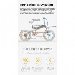 Bicicleta Eléctrica Plegable 20 Pulgadas 1000W 48V15AH