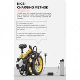Bicicleta Eléctrica Plegable 20 Pulgadas 1000W 48V15AH