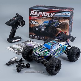 RAPIDLY Coche Teledirigido 4X4 4WD RC Monster Truck Coupe Escala 1:16