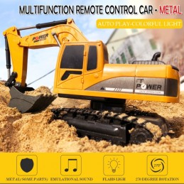 Excavadora de Metal Radio Control Teledirigida de 6 Canales