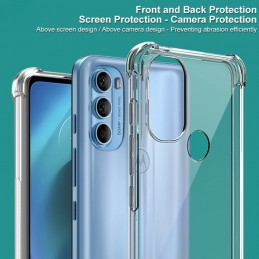 Funda Motorola Moto G71 Transparente Silicona iMAK Airbag + Protector Pantalla