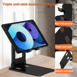 Soporte de Escritorio Antideslizante para Tablet y Móvil Elevable Plegable