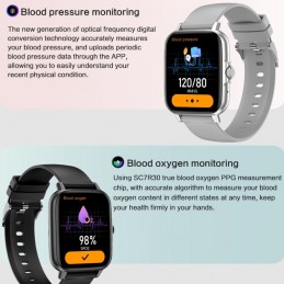 Smartwatch Unisex con Correa de Silicona NFC y Bluetooth