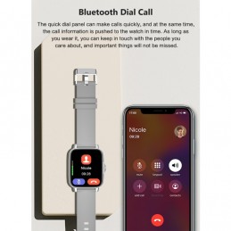 Smartwatch Unisex con Correa de Silicona NFC y Bluetooth
