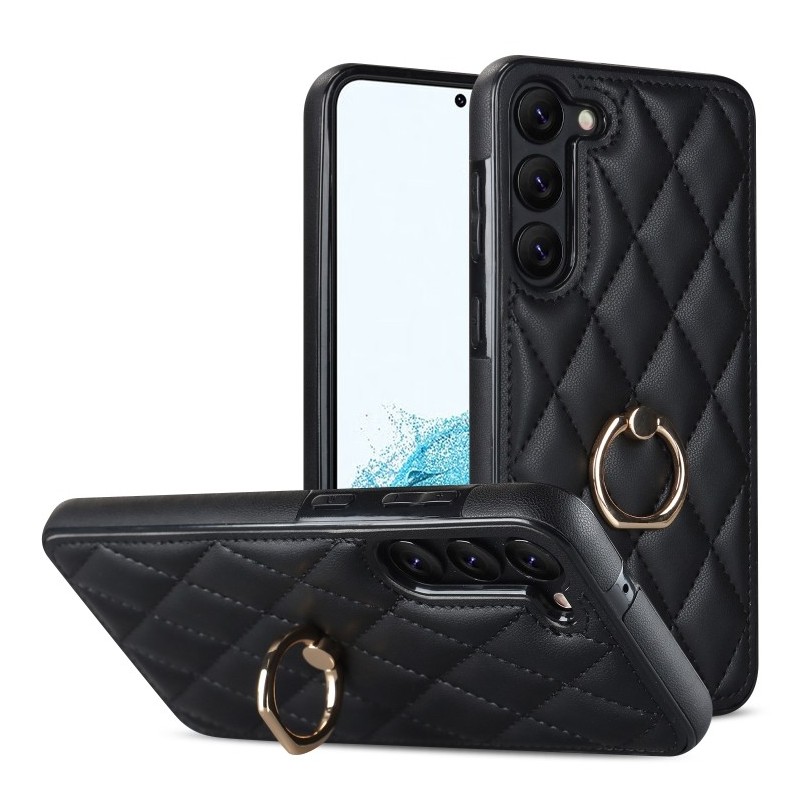 Funda Samsung Galaxy S23+ 5G Piel Rombico con Soporte Anillo