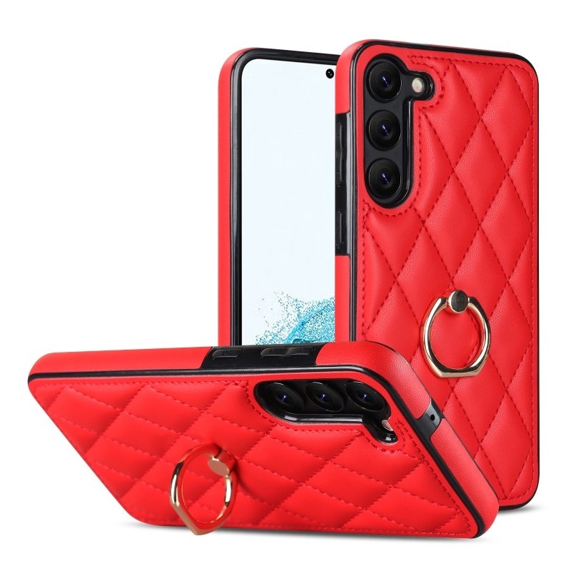 Funda Samsung Galaxy S23+ 5G Piel Rombico con Soporte Anillo