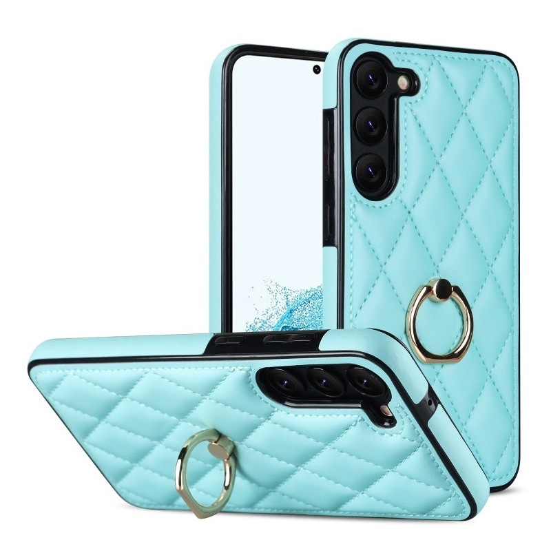 Funda Samsung Galaxy S23+ 5G Piel Rombico con Soporte Anillo
