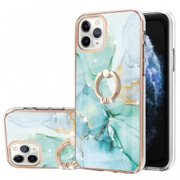 Funda iPhone 11 Silicona y Anillo Diseño Marmól