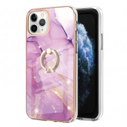 Funda iPhone 13 Silicona y Anillo Diseño Marmól