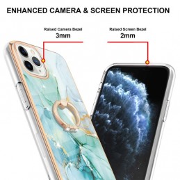Funda iPhone 14 Pro Max Silicona y Anillo Diseño Marmól