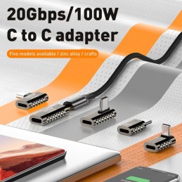 Adaptador 100W USB C de Aleación de Zinc de 20 Gbps