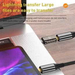Adaptador Lateral de Aleación de Zinc 100W USB C 20 Gbps