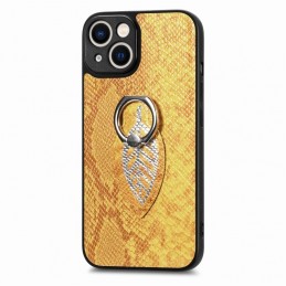 Funda de Piel de Serpiente con Anillo para iPhone 14 Pro Max