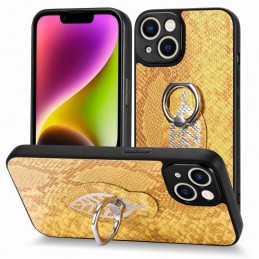 Funda de Piel de Serpiente con Anillo para iPhone 14 Pro Max