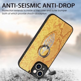 Funda de Piel de Serpiente con Anillo para iPhone 14 Pro Max