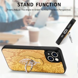 Funda de Piel de Serpiente con Anillo para iPhone 14 Pro Max
