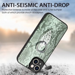 Funda de Piel de Serpiente con Anillo para iPhone 14 Pro Max