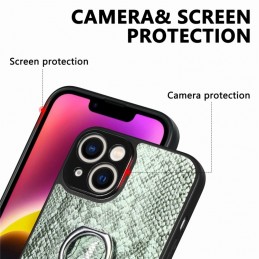 Funda de Piel de Serpiente con Anillo para iPhone 14 Pro Max