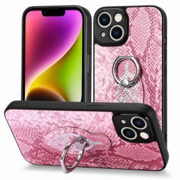 Funda de Piel de Serpiente con Anillo para iPhone 14 Pro Max