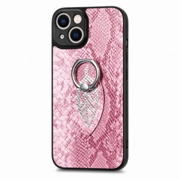 Funda de Piel de Serpiente con Anillo para iPhone 14 Pro Max