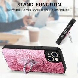Funda de Piel de Serpiente con Anillo para iPhone 14 Pro Max