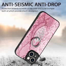 Funda de Piel de Serpiente con Anillo para iPhone 14 Pro Max