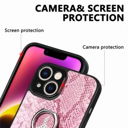 Funda de Piel de Serpiente con Anillo para iPhone 14 Pro Max