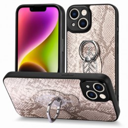 Funda de Piel de Serpiente con Anillo para iPhone 14 Pro Max