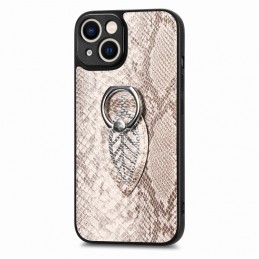 Funda de Piel de Serpiente con Anillo para iPhone 14 Pro Max