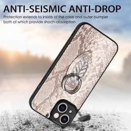 Funda de Piel de Serpiente con Anillo para iPhone 14 Pro Max