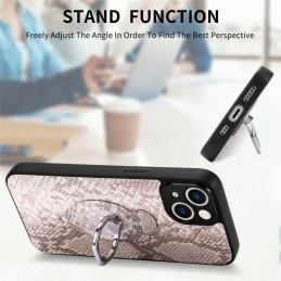 Funda de Piel de Serpiente con Anillo para iPhone 14 Pro Max