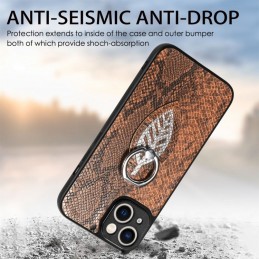 Funda de Piel de Serpiente con Anillo para iPhone 14 Pro Max
