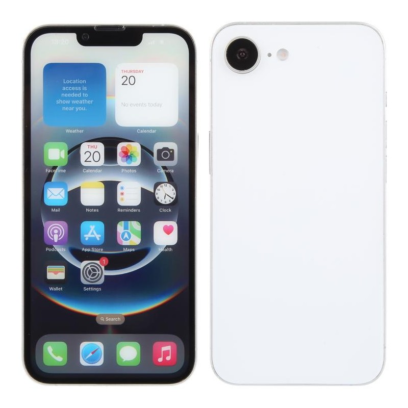 Maqueta de Teléfono Móvil Pantalla Color de iPhone 16e