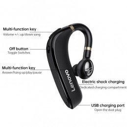 Lenovo Auriculares de una Sola Oreja Bluetooth Giratorio