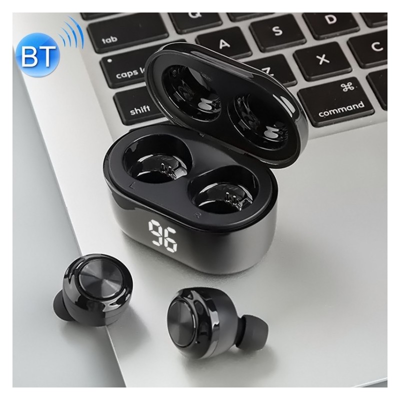 Auriculares de Botón Con Bluetooth True Wireless con Caja de Carga