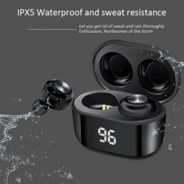 Auriculares de Botón Con Bluetooth True Wireless con Caja de Carga