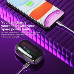 TWS Auriculares Botón Inalámbricos Bluetooth con Caja de Carga Magnética