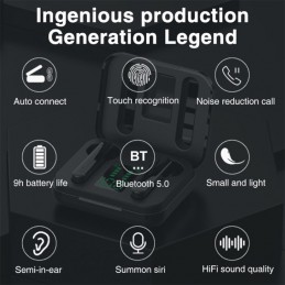Auriculares sin Cable TWS Inalámbricos Bluetooth para Android iOS con Caja de Carga