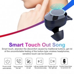 HAMTOD Auriculares Binaurales Botón Impermeables Waterproof IPX6