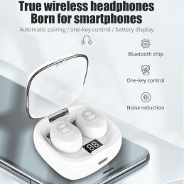 auriculares bluetooth impermeables tipo botón con asistente de voz