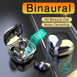 auriculares bluetooth impermeables tipo botón con asistente de voz