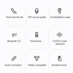 Auriculares estéreo inalámbricos Bluetooth con caja de carga, compatible con Siri