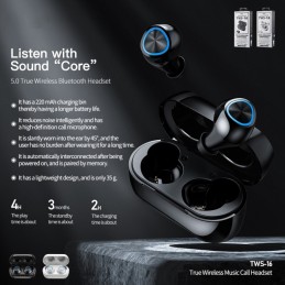 REMAX Auriculares de Botón con Microfono True Wireless