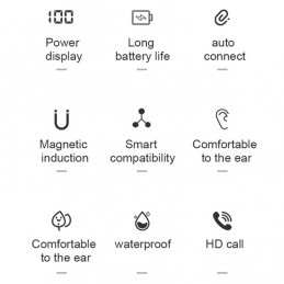 Auriculares TWS con Reduccíon de Ruidos Impermeable IPX6 Emparejamiento Automático