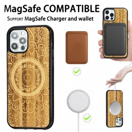 Funda de Madera Magsafe Magnetica para iPhone 12 y 12 Pro