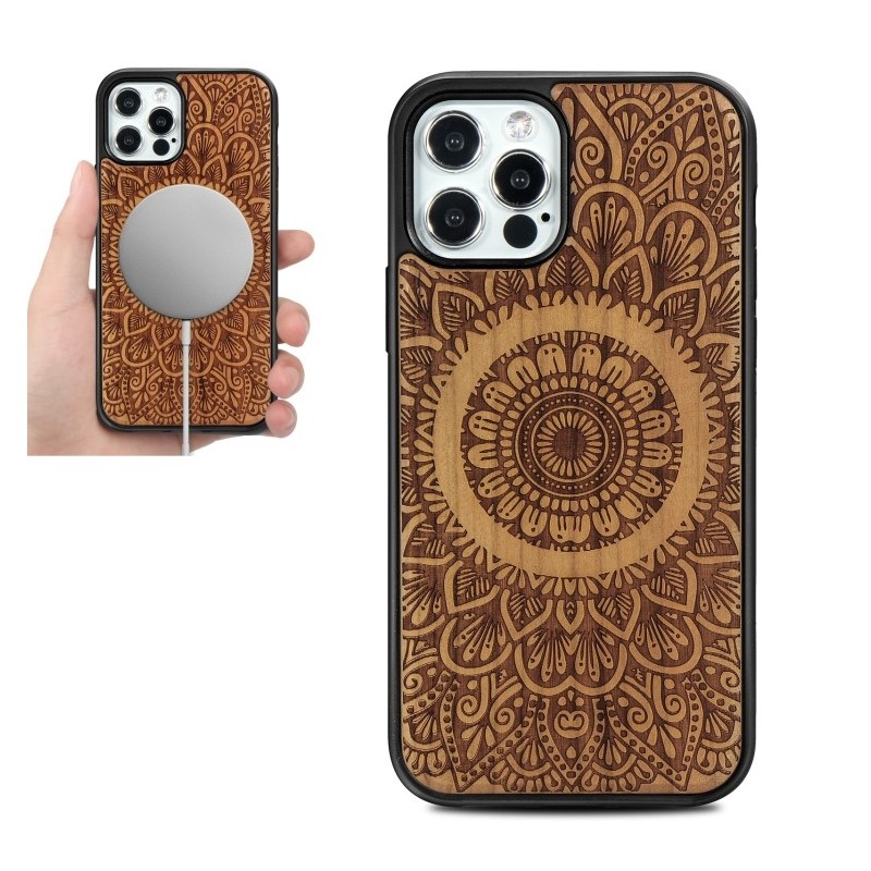 Funda de Madera Magsafe Magnetica para iPhone 12 mini